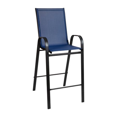 Flash Furniture 2PK Navy Outdoor Barstools with Flex Material 2-JJ-092H-NV-GG